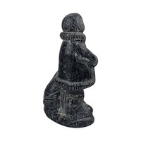 Hand-Carved Stone & Marble Inuit Sculpture: Eskimo with Dog