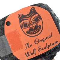 Hand-Carved Stone & Marble Inuit Sculpture: Eskimo with Dog