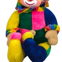 Vintage Rainbow Clown Doll: Sleepy Eyes, Whimsical Decor