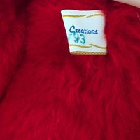 Vintage 1993 Johnson Creations Red Teddy Bear: Christmas Plush with Faux Fur Hat