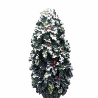 Vintage Dept 56 Holly Tree Figurine: 7" Christmas Village Accessory