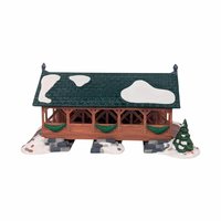 Dept 56 Heritage Village Two Rivers Covered Bridge Figurine: Christmas Village Decor