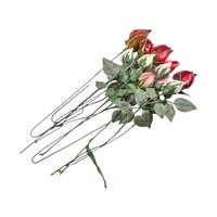 Vintage Glossy Artificial Rose Bunch - Mid Century Modern Faux Floral Decor