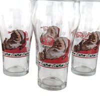 Vintage Coca-Cola Santa Glasses: Libby Christmas Glassware, Set of 4