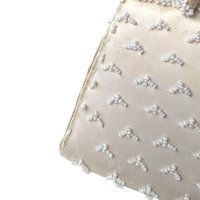 Vintage Cream Beaded Handbag: Handmade Hong Kong Evening Clutch