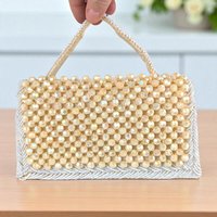 Vintage Cream Beaded Handbag: Handmade Hong Kong Evening Clutch