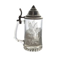 Etched Canadian Goose Glass Beer Stein: Nature-Themed Drinkware