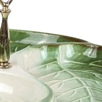 Vintage Green Ceramic Leaf Tray: Royal Haeger Mid-Century Serving Ware