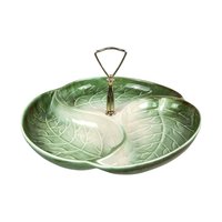 Vintage Green Ceramic Leaf Tray: Royal Haeger Mid-Century Serving Ware