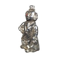 Vintage Silver Metal Clown Bank: Retro Coin Savings