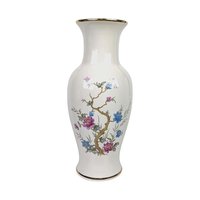 Vintage Royal Haeger Vase: White Ceramic with Gold Floral Trim