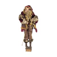 Vintage Santa's Elf Jester Figure: Maroon Whimsical Christmas Decor