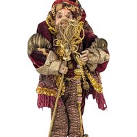 Vintage Santa's Elf Jester Figure: Maroon Whimsical Christmas Decor