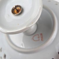 Vintage Arnart Pedestal Bowl M4036: Reticulated Compote Dish with Fragonard Scene