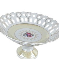 Vintage Arnart Pedestal Bowl M4036: Reticulated Compote Dish with Fragonard Scene