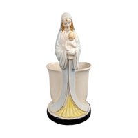 Vintage Madonna and Child Planter: Ceramic Virgin Mary, Made in Japan