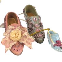 Vintage Resin High Heel Shoe Ornaments: Fashion Christmas Decor, Set of 4