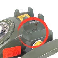 Vintage 1970s Olive Green Rotary Desk Phone: Mid Century Decor Prop