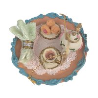 Vintage Resin Picnic & Tea Party Ornament Set: Miniature Food Decor