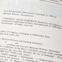 Garfield Children's Dictionary: 1999 Merriam-Webster Softcover Educational Book
