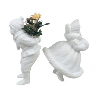 Vintage Dept 56 Skating Figurines: Bisque Porcelain Winter Decor