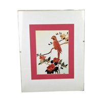 Vintage Bamboo Bird Wall Hanging: Asian Inspired Floral Art