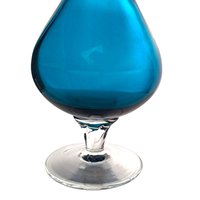 Vintage Cobalt Blue Art Glass Decanter Set: Mid-Century Modern Barware