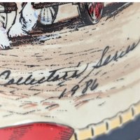 1986 Budweiser Holiday Stein: Clydesdale Horses Christmas Town Scene