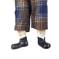 Vintage Sitting Clown Doll: Plaid Pants, Collectible Decor