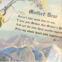 Vintage Mother's Day Silhouette Art Wall Hanging: Bubble Glass Poem