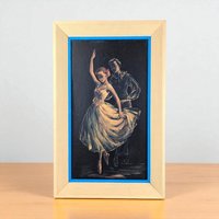 Vintage Framed Ballet Dancers Print by Cherie - Mid-Century Wall Art