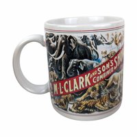 Vintage Flambro Ceramic Circus Poster Mugs - Set of 4, Retro Kitchen Decor