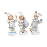 Vintage Lusterware Jester Figurines, Set of 3: Retro Clown Decor