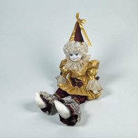 1990 Goebel Gold Dust Musical Clown Doll: Porcelain Collectible