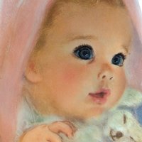 Vintage 1960s Framed Baby Print: Northern Tissue Advertisement Nursery Decor