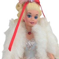 Vintage 1989 Happy Holidays Barbie Music Box: Enesco Ceramic Figurine