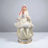 Vintage 1989 Happy Holidays Barbie Music Box: Enesco Ceramic Figurine
