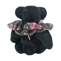 Vintage 1994 Green Teddy Bear: Floral Lace Collar, Collectible Plush