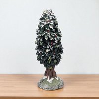 Vintage Dept 56 Holly Tree Figurine: 7" Christmas Village Accessory