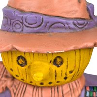Vintage 1970s Hand-Painted Scarecrow & Jack O'Lantern Figures: Retro Halloween Decor
