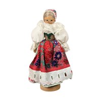 Vintage Wooden Folk Art Doll: Collectible Eastern European Figurine