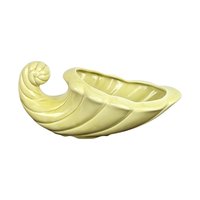 Vintage Yellow Ceramic Cornucopia Planter: Retro Home Decor