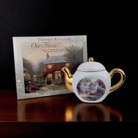 Vintage Thomas Kinkade Teapot & Family History Book Set
