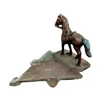Vintage Bronze Horse Ashtray: Equestrian Western Decor
