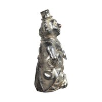 Vintage Silver Metal Clown Bank: Retro Coin Savings