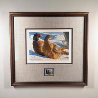 Signed 1987 Pheasant Print: Brian Jarvi Limited Edition Minnesota Wildlife Art