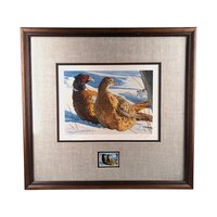 Signed 1987 Pheasant Print: Brian Jarvi Limited Edition Minnesota Wildlife Art