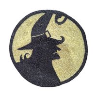Vintage Beaded Witch Placemat: Spooky Halloween Table & Wall Decor