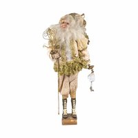 Vintage Gold Santa Elf Figure: Whimsical Christmas Decor