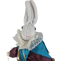 Vintage Harlequin Bunny Plush: Limited Edition Jester Rabbit Shelf Sitter